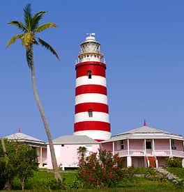 A lighthouse on Elbow Cay, in the Bahamas