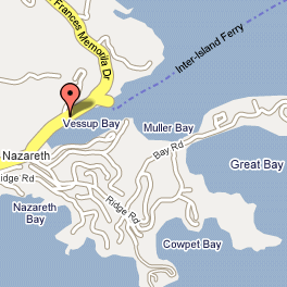 A Google map pointing to the Saint Thomas, USVI location of BWSS